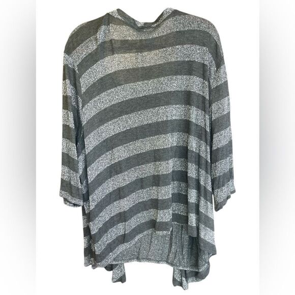 Catherines 4X Gray Strips shimmer Cardigan/tank one piece lightweight luxurious - Picture 4 of 6